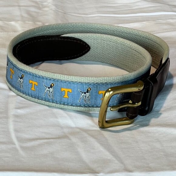 Vineyard Vines University of Tennessee Leather and Fabric Woven Belt - Picture 1 of 6